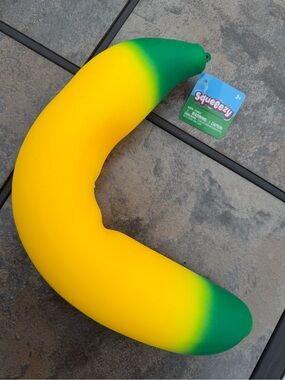 Squeezy Yellow-Green Banana Squishy Toy
